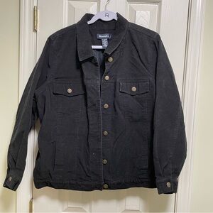 Denim & Co Black Corduroy Trucker Jacket XL
